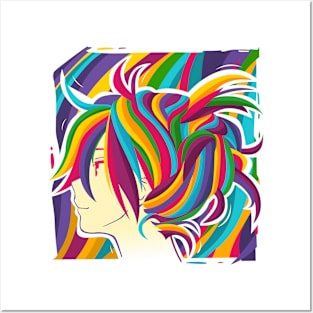 colorful girl #1 Posters and Art